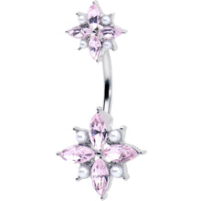 Load image into Gallery viewer, Pink Gem Star Power Double Mount Belly Ring