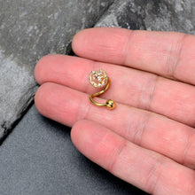 Load image into Gallery viewer, Clear Gem Gold Tone Lunar Dragonfly Spiral Twister Belly Ring