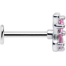 Load image into Gallery viewer, 16G 5/16 Pink Gem Baroque Butterfly Internally Threaded Labret
