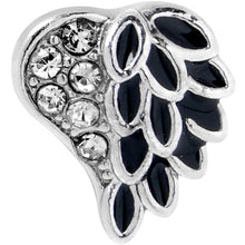 Load image into Gallery viewer, 16G 5/16 Clear Gem Heavenly Heart Angel Wing Black Labret Tragus