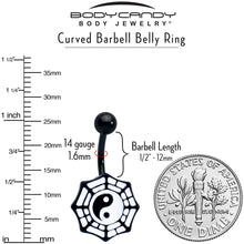 Load image into Gallery viewer, Spider Web Black and White Yin Yang Belly Ring