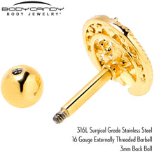 Load image into Gallery viewer, 16G 1/4 Clear Gem Gold Tone Lunar Dragonfly Cartilage Earring