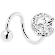 Load image into Gallery viewer, Clear Gem Lunar Dragonfly Spiral Twister Belly Ring
