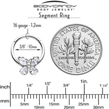 Load image into Gallery viewer, 16G 3/8 Clear Gem Baroque Beauty Butterfly Hinged Segment Ring