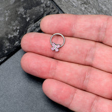 Load image into Gallery viewer, 16G 3/8 Pink Gem Baroque Beauty Butterfly Hinged Segment Ring