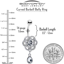 Load image into Gallery viewer, Clear Gem Celtic Knot Elegance Dangle Belly Ring
