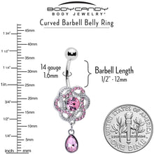 Load image into Gallery viewer, Pink Gem Celtic Knot Elegance Dangle Belly Ring