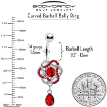 Load image into Gallery viewer, Red Gem Celtic Knot Elegance Dangle Belly Ring
