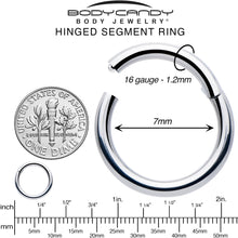 Load image into Gallery viewer, 16G 7mm 316L Surgical Steel Precision Hinged Segment Hoop