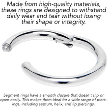 Load image into Gallery viewer, 16G 7mm 316L Surgical Steel Precision Hinged Segment Hoop