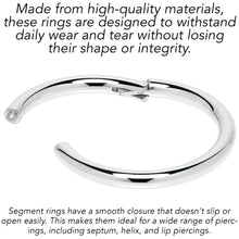 Load image into Gallery viewer, 16G 9mm 316L Surgical Steel Precision Hinged Segment Hoop