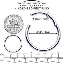 Load image into Gallery viewer, 14G 9/16 316L Surgical Steel Precision Hinged Segment Hoop