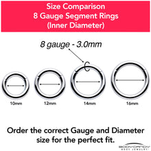 Load image into Gallery viewer, 8G 9/16 316L Surgical Steel Precision Hinged Segment Hoop
