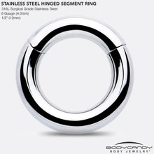 Load image into Gallery viewer, 6G 1/2 316L Surgical Steel Precision Hinged Segment Hoop