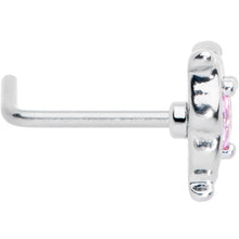 Load image into Gallery viewer, 20G 7mm Pink Gem Fancy Fab Butterfly L Shape Nose Ring