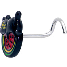 Load image into Gallery viewer, 20G 7mm Watermelon Cat Love Left Side Nose Screw