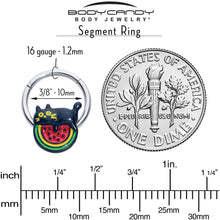 Load image into Gallery viewer, 16G 3/8 Watermelon Cat Love Hinged Segment Ring