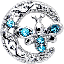 Load image into Gallery viewer, 20G 7mm Blue Gem Lunar Dragonfly L Shape Nose Ring
