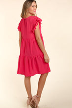 Load image into Gallery viewer, Full Size Smocking Ruffle Short Sleeve Dress with Pockets For Women โ Flattering Smocked Dress, Ruffle Short Sleeve Dress, Practical Pocketed Dress, Chic Ruffle Dress, Smocked Waist Dress, Stylish Short Sleeve Dress