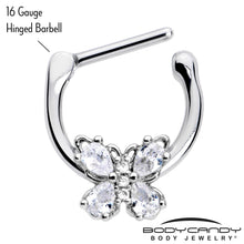 Load image into Gallery viewer, 16G 5/16 Clear Gem Baroque Beauty Butterfly Cartilage Clicker