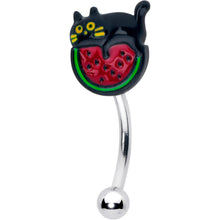 Load image into Gallery viewer, 16G 5/16 Watermelon Cat Love Curved Eyebrow Ring