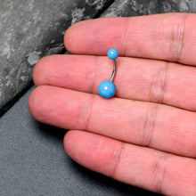 Load image into Gallery viewer, Pastel Shimmer Blue Ends Belly Ring