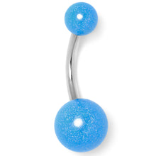 Load image into Gallery viewer, Pastel Shimmer Blue Ends Belly Ring