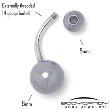 Load image into Gallery viewer, Pastel Shimmer Grey Ends Belly Ring