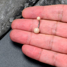Load image into Gallery viewer, Pastel Shimmer Peach Ends Belly Ring
