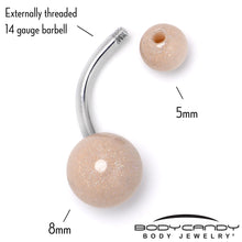 Load image into Gallery viewer, Pastel Shimmer Peach Ends Belly Ring
