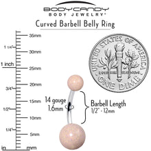 Load image into Gallery viewer, Pastel Shimmer Peach Ends Belly Ring