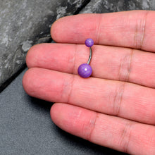 Load image into Gallery viewer, Pastel Shimmer Purple Ends Belly Ring
