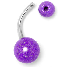 Load image into Gallery viewer, Pastel Shimmer Purple Ends Belly Ring