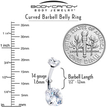 Load image into Gallery viewer, Clear Gem April Birthstone Double Mount Belly Ring