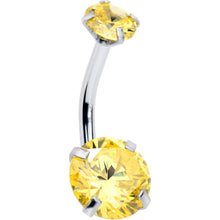Load image into Gallery viewer, Yellow Gem November Birthstone Double Mount Belly Ring