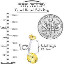 Load image into Gallery viewer, Yellow Gem November Birthstone Double Mount Belly Ring