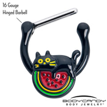 Load image into Gallery viewer, 16G 5/16 Watermelon Cat Love Cartilage Clicker Ring