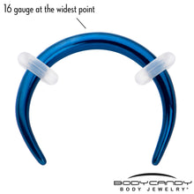 Load image into Gallery viewer, 16G 5/16 Blue Pincher Crescent Taper