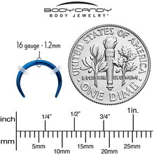 Load image into Gallery viewer, 16G 5/16 Blue Pincher Crescent Taper