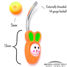 Load image into Gallery viewer, Surprise Carrot Easter Bunny Belly Ring