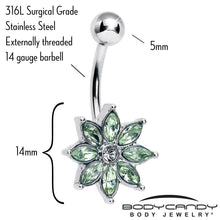 Load image into Gallery viewer, Light Green Gem Flower Elegance Bloom Belly Ring