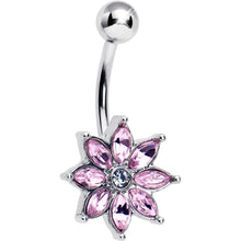Load image into Gallery viewer, Pink Gem Flower Elegance Bloom Belly Ring