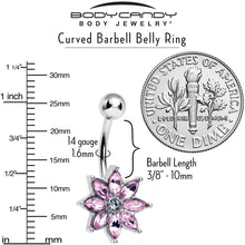 Load image into Gallery viewer, Pink Gem Flower Elegance Bloom Belly Ring