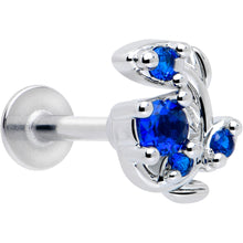 Load image into Gallery viewer, 16G 5/16 Blue Gem Twining Vine Flatback Stud
