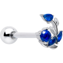 Load image into Gallery viewer, Blue Gem Twining Vine Barbell Tongue Ring