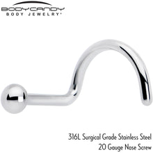 Load image into Gallery viewer, 20G 1/4 ASTM F-136 Titanium Left Side Ball End Nose Screw