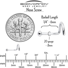 Load image into Gallery viewer, 20G 1/4 ASTM F-136 Titanium Left Side Ball End Nose Screw