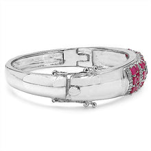 Load image into Gallery viewer, 6.65 Carat Genuine Ruby and White Topaz .925 Sterling Silver Bracelet