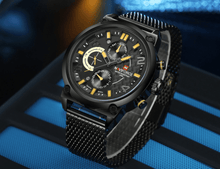 Load image into Gallery viewer, Men's Multifunction Analog Quartz Watches Waterproof Wrist Watch With Stainless Steel Mesh Band Excellent Design Perfect Gift