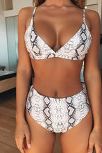 Load image into Gallery viewer, High Waist Swimwear Women Push Up Beachwear Women High Waist Two Piece Bikini Swimsuit Halter Twist Front Bathing Suit Swimwear Solid Bathing Suit Animal Leopard Female Swimsuit Women Bikini